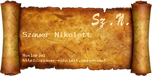 Szauer Nikolett névjegykártya